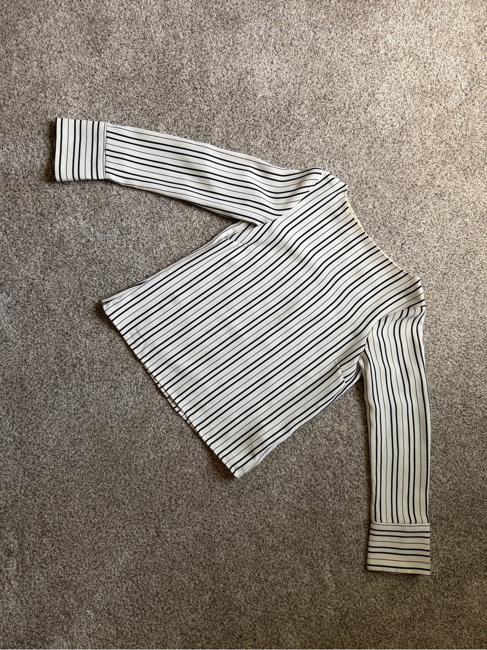 H&M Striped Long Sleeve Blouse - Black & White